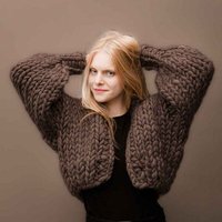 PANAPUFA 100% MERINO Chunky wolle Strickjacke