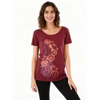 Spangeltangel Frauenshirt "Fahrräder", bedruckt, Siebdruck, sportlich, Bio-Baumwolle
