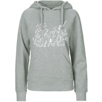HANDGEDRUCKT "Wilde Wiese" Frauen Hoody Neutral
