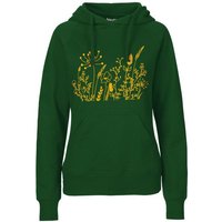 HANDGEDRUCKT "Wilde Wiese" Frauen Hoody Neutral