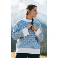 Kopyto BARIBAL - Damen Oversize-Stickpullover Beskiden-Muster 100% Merinowolle RWS