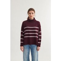 Basic Apparel Gestreifter Pullover LISE mit Rundhals aus recycelter Wolle