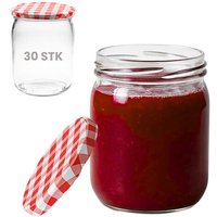 mikken Einmachgläser 540ml mit Schraubdeckel Einkochgläser Vorratsgläser Aufbewahrungsgläser