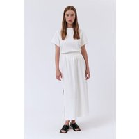 amt.studio "Bahia Skirt" Jersey Rock Fein-Ripp Midirock mit Gummibund