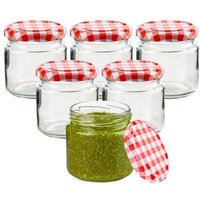 mikken Einmachgläser 210ml mit Deckel Marmeladengläser Einkochgläser Pestogläser Dessertgläser