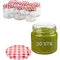 mikken Einmachgläser 210ml mit Deckel Marmeladengläser Einkochgläser Pestogläser Dessertgläser