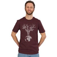 Life-Tree Organic Fairwear Shirt Men Weltenbaum | Grau/Weiß/Braun