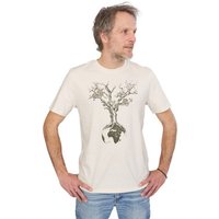 Life-Tree Organic Fairwear Shirt Men Weltenbaum | Grau/Weiß/Braun
