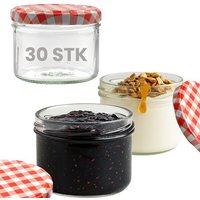 mikken Marmeladengläser 210ml mit Deckel Einmachgläser Einkochgläser Pestogläser Dessertgläser