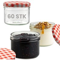 mikken Marmeladengläser 210ml mit Deckel Einmachgläser Einkochgläser Pestogläser Dessertgläser