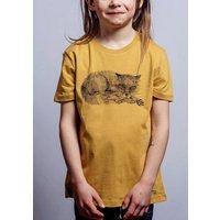 NanMa Shirt Fuchs | Bio-Baumwolle | lokal handbedruckt in Österreich | Kinder | regular Fit | gelb