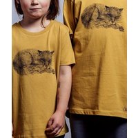 NanMa Shirt Fuchs | Bio-Baumwolle | lokal handbedruckt in Österreich | Kinder | regular Fit | gelb