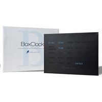 build-yours BoxClock Edelstahl - Die Wortuhr für den Schreibtisch - LED Standuhr