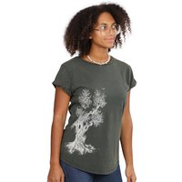 Life-Tree Organic Fairwear Shirt Women Olive Tree | Washed Blue/Green/Red