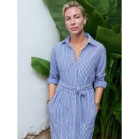 WOTE Hemdblusenkleid in Midi-Länge mit Gürtel aus 100 % Bio-Baumwolle