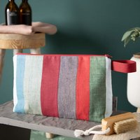 nahtur-design Kulturtasche aus Leinen | Unikat aus Leinenabschnitten | ca.32 × 20 cm