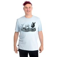 Hirschkind Männershirt "Eselcombo" hellgrau – Made in Kenia & handbedruckt in Berlin