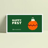Avocado Store Wunschbetrag Gutschein als druckfähige PDF per E-Mail ab 10€ - Happy Fest - Christbaumkugel
