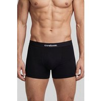 COREBASE Herren Boxershorts Trunks – 3er Pack aus Bio-Baumwolle, Schwarz