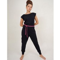 Lena Schokolade Jumpsuit Overall schwarz versch. Kordeln aus Bio-Jersey