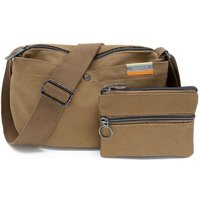 seasara Kleine Canvas-Tasche Umhängetasche Damen & Herren aus Bio-Baumwolle, navy blue oder camel