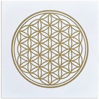 Veskor Cassiopeia BLUME DES LEBENS I | Goldener Heilige Geometrie Linoldruck | 20 × 20 cm