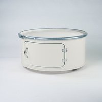 Lockengelöt Little Bob mit Tür - Couchtisch aus einem Hamburger Ölfass