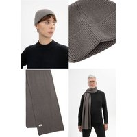 MELA Bundle Kurze Rippstrick Mütze RAFI + Rippstrick Schal NAGNA