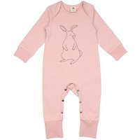 Baby Strampler GOTS-zertifiziert aus Bio-Baumwolle, rosa, langarm mit Füßen – Walkiddy, weich & hautfreundlich