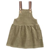 Kleid Cord Grün Bio-Baumwolle Walkiddy - Nachhaltig, GOTS-zertifiziert, Burnt Olive, langärmelig, umweltfreundlich, hautfreundlich, elastisch.