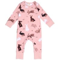 Baby Strampler Rosa GOTS-zertifiziert aus Bio-Baumwolle, langarm mit Füßen – Walkiddy, weich, hautfreundlich & pflegeleicht