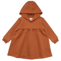 Baby Kapuzenkleid GOTS zertifiziert – Braun, Langarm, weich & bequem | von Walkiddy