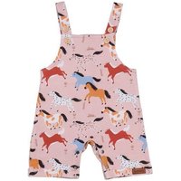 Latzstrampler Rosa Pferde-Allover Bio-Baumwolle GOTS – Walkiddy