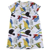 Bio-Baumwollkleid Blau mit Vogelmotiv (GOTS-zertifiziert) für Kleinkinder – Walkiddy