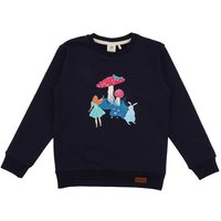Baby Sweatshirt GOTS zertifiziert, Bio-Baumwolle, dunkelblau, „Wonderland“, Frontmotiv, weich & bequem – Walkiddy