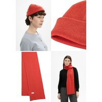 MELA Bundle Feinstrick Mütze kurz LESH + Jacquard Schal ASMEE