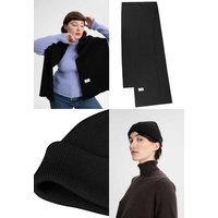 MELA Bundle Feinstrick Mütze kurz LESH + Jacquard Schal ASMEE