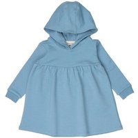 Kinder Kapuzenkleid GOTS zertifiziert, 95% Bio-Baumwolle, hellblau „Adriatic Blue“, weich – Walkiddy