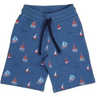 Cotokids Kinder Shorts Baumwolle, Blau, Segelboot-Muster, Walkiddy