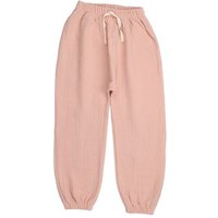 Kinder Baggy Hose GOTS zertifiziert, Bio-Baumwolle, rosa, „Flowers & Leaves“, weich, elastischer Bund – Walkiddy