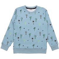 Cotokids Kinder Sweatshirt GOTS-zertifiziert aus Bio-Baumwolle hellblau mit Palmen-Motiv – Walkiddy