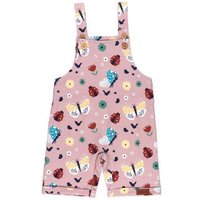 Latzstrampler Pink Marienkäfer und Schmetterlinge-Allover Bio-Baumwolle GOTS – Walkiddy