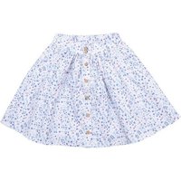 Cotokids Kinder Rock – Weiß mit blauem Blumenmuster, elastischer Bund, leicht & bequem, vielseitig kombinierbar | Walkiddy