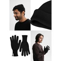 MELA Bundle Feinstrick Mütze kurz LESH + Strick Handschuhe RISHI