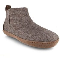 WoolFit Yeti Filzboots hohe Hausschuhe mit Ledersohle, handgefilzt aus 100% Wolle