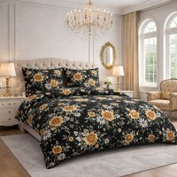 Bruno Barella Bettwäsche-Set aus Biobaumwolle (Ägäis) – Uni in Sand, Warmgrau, Warmbeige, Frühlingsgrün & Rosé-Warmgrau sowie Blumenmuster auf Schwarz & Aegean Nature