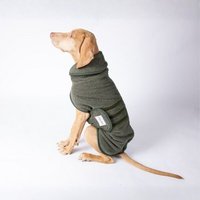 Caruso Conscious Pet Supply Hundebademantel - Waldgrün - doppellagig und saugstark - Bio-Baumwoll Mix