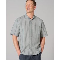 HempAge Kurzarmhemd mit Streifenmuster Casual Fit Hanf/Biobaumwolle