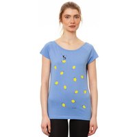 FellHerz Damen Raglan T-Shirt Lemon Girl cornflower Hellblau aus 100% Biobaumwolle