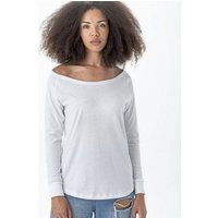 Mantis Damen Loose Fit T-Shirt Langarm weiter Halsausschnitt